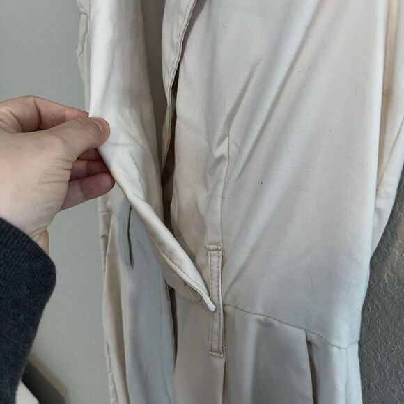 Anthropologie Eliza Utility Straight Leg Jumpsuit In Off White Size 0 - Picture 5 of 10